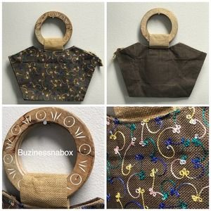 Custom Burlap Purse Handbag
